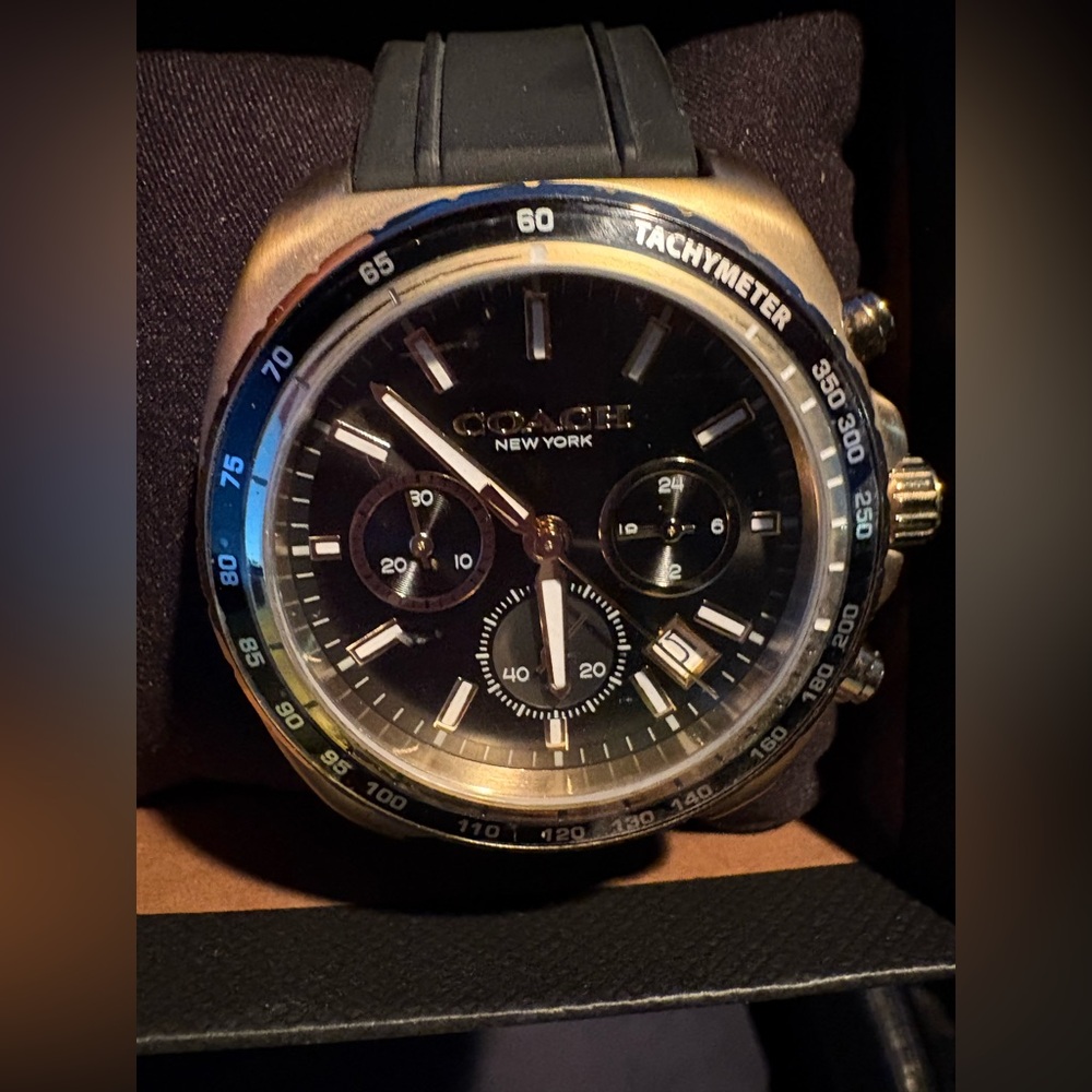 Coach Men's Charter Black Silicone Strap Watch